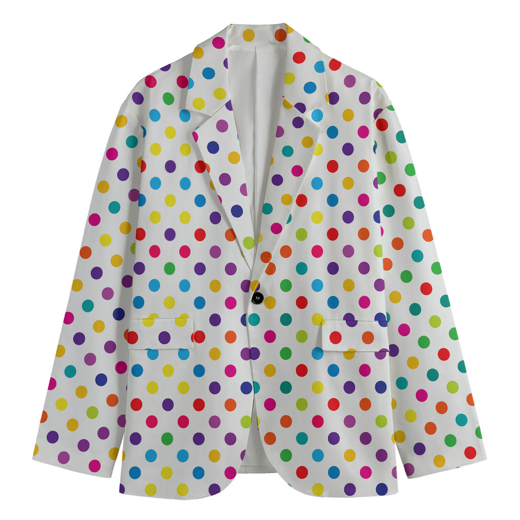 Colorful Polka Dot Pattern Print Men's Blazer