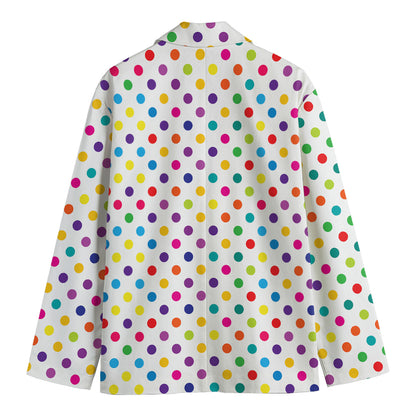 Colorful Polka Dot Pattern Print Men's Blazer
