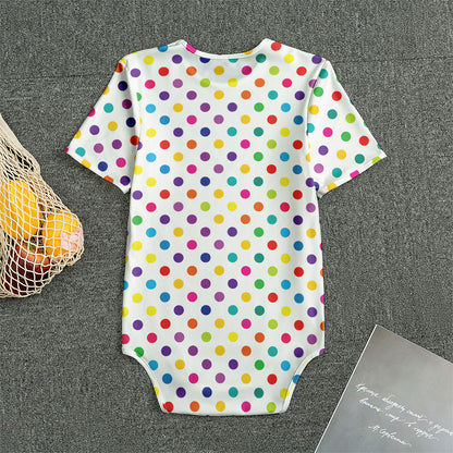 Colorful Polka Dot Pattern Print Men's Bodysuit