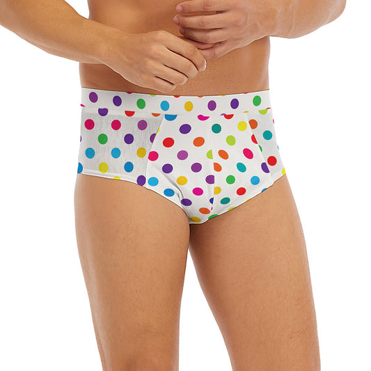 Colorful Polka Dot Pattern Print Men's Briefs