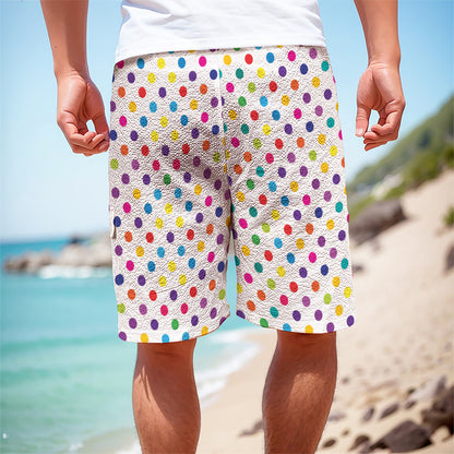 Colorful Polka Dot Pattern Print Men's Cargo Shorts