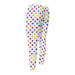 Colorful Polka Dot Pattern Print Men's Compression Pants