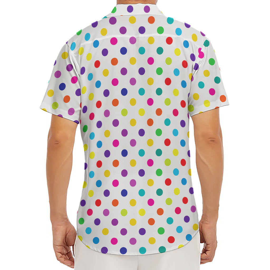 Colorful Polka Dot Pattern Print Men's Deep V-Neck Shirt