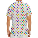 Colorful Polka Dot Pattern Print Men's Deep V-Neck Shirt