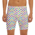 Colorful Polka Dot Pattern Print Men's Long Boxer Briefs