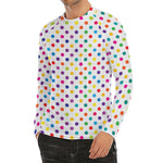 Colorful Polka Dot Pattern Print Men's Long Sleeve Rash Guard