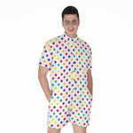 Colorful Polka Dot Pattern Print Men's Rompers