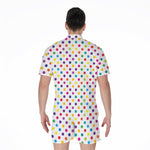 Colorful Polka Dot Pattern Print Men's Rompers