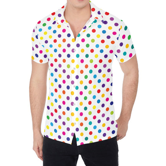 Colorful Polka Dot Pattern Print Men's Shirt