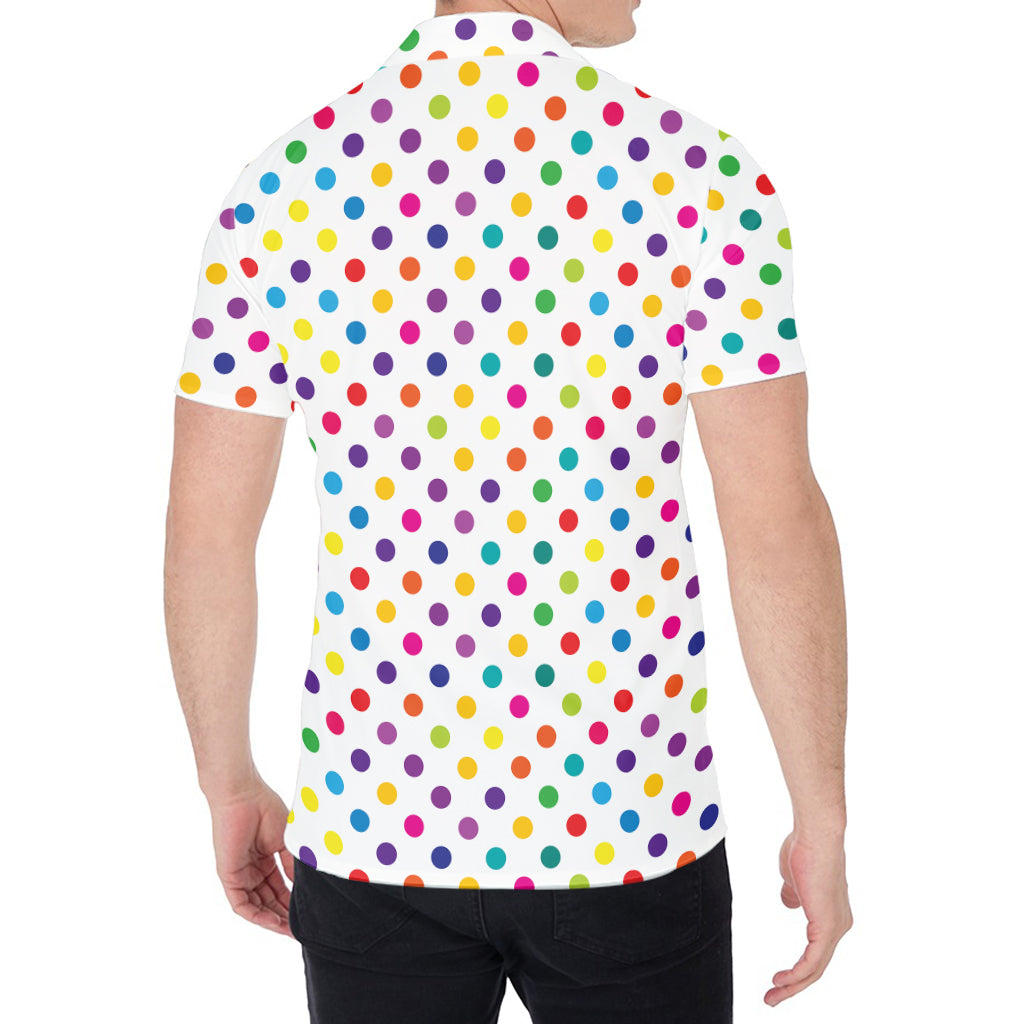 Colorful Polka Dot Pattern Print Men's Shirt