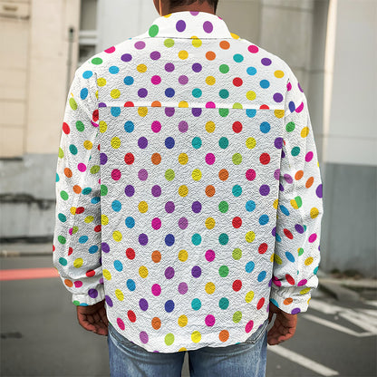 Colorful Polka Dot Pattern Print Men's Shirt Jacket