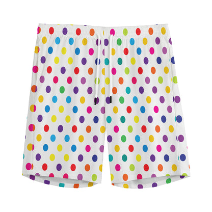 Colorful Polka Dot Pattern Print Men's Sports Shorts