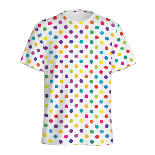 Colorful Polka Dot Pattern Print Men's Sports T-Shirt