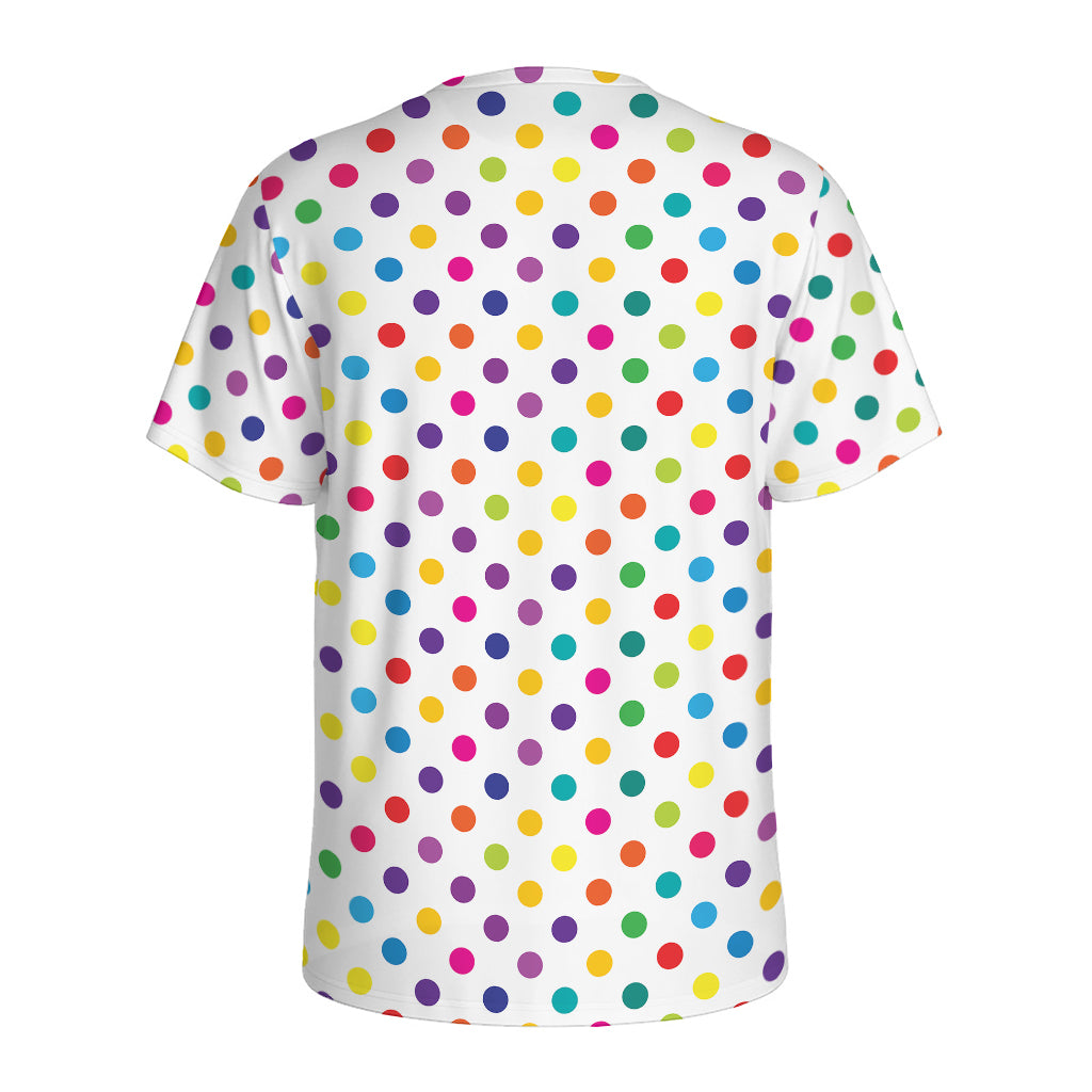 Colorful Polka Dot Pattern Print Men's Sports T-Shirt