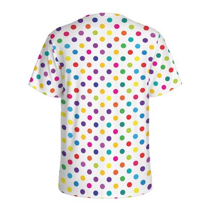 Colorful Polka Dot Pattern Print Men's Sports T-Shirt
