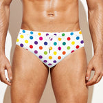 Colorful Polka Dot Pattern Print Men's Swim Briefs