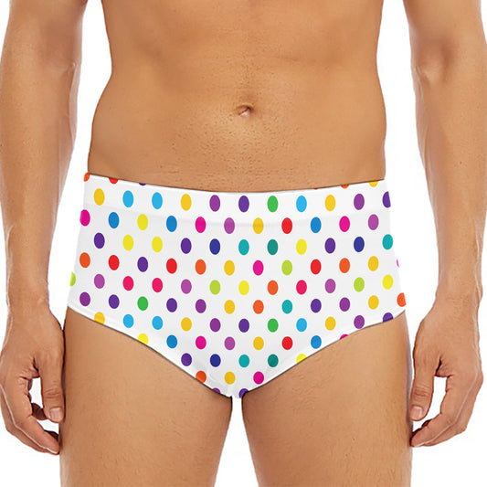 Colorful Polka Dot Pattern Print Men's Triangle Swim Briefs