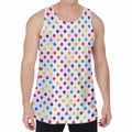 Colorful Polka Dot Pattern Print Men's Velvet Tank Top