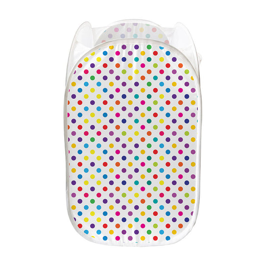 Colorful Polka Dot Pattern Print Mesh Laundry Hamper