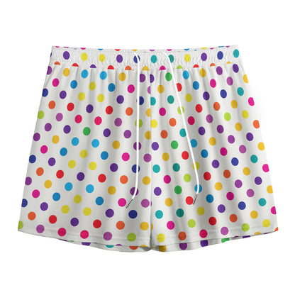 Colorful Polka Dot Pattern Print Mesh Shorts