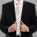 Colorful Polka Dot Pattern Print Necktie