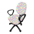 Colorful Polka Dot Pattern Print Office Chair Cover