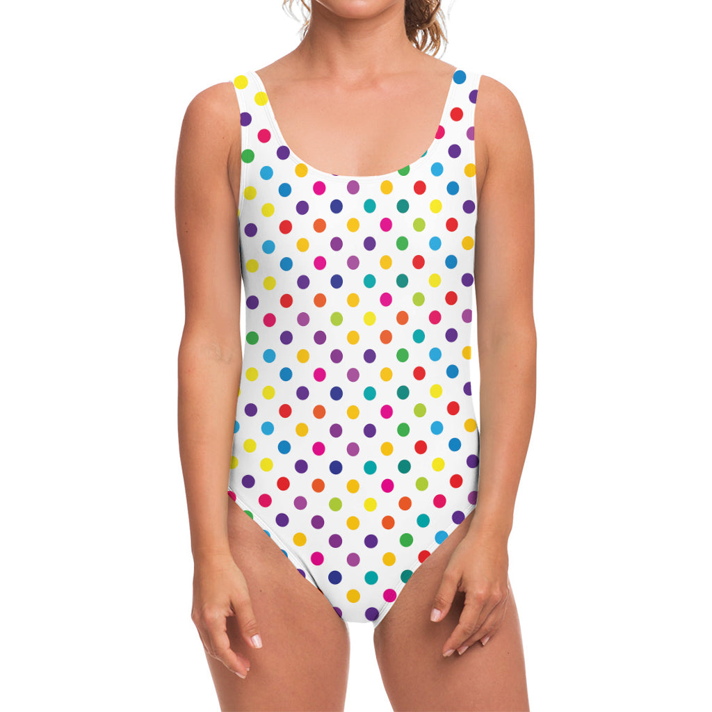 Colorful Polka Dot Pattern Print One Piece Swimsuit