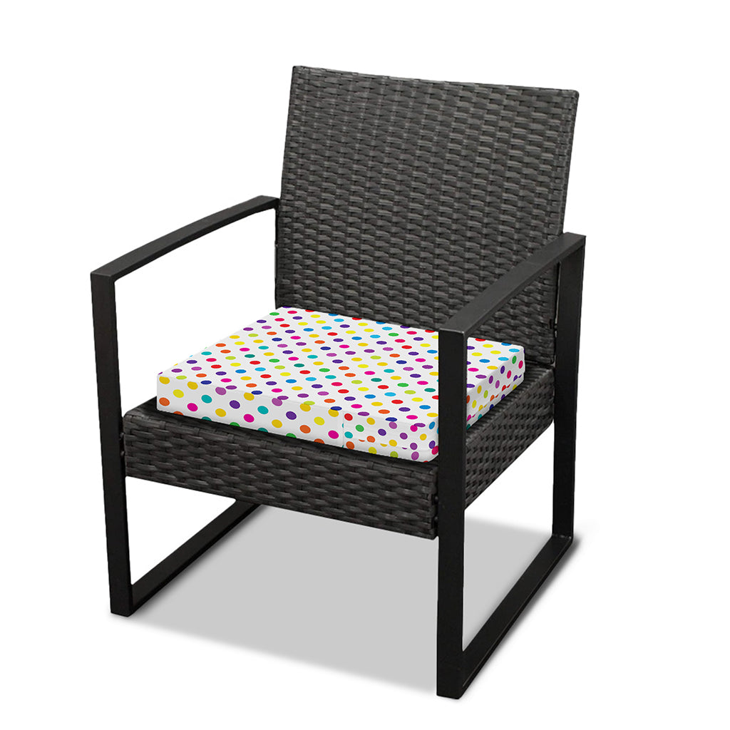 Colorful Polka Dot Pattern Print Outdoor Seat Cushion Cover