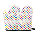 Colorful Polka Dot Pattern Print Oven Mitts