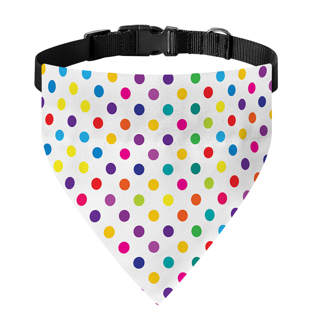 Colorful Polka Dot Pattern Print Over The Collar Dog Bandana
