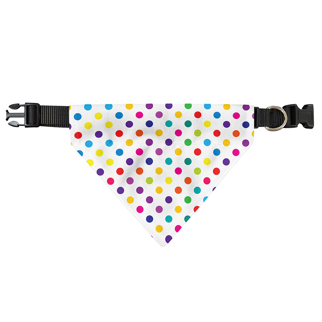 Colorful Polka Dot Pattern Print Over The Collar Dog Bandana