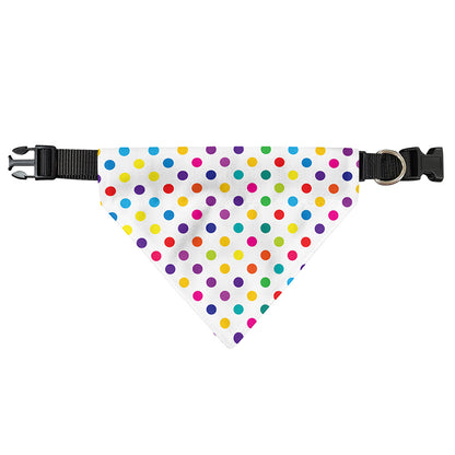 Colorful Polka Dot Pattern Print Over The Collar Dog Bandana