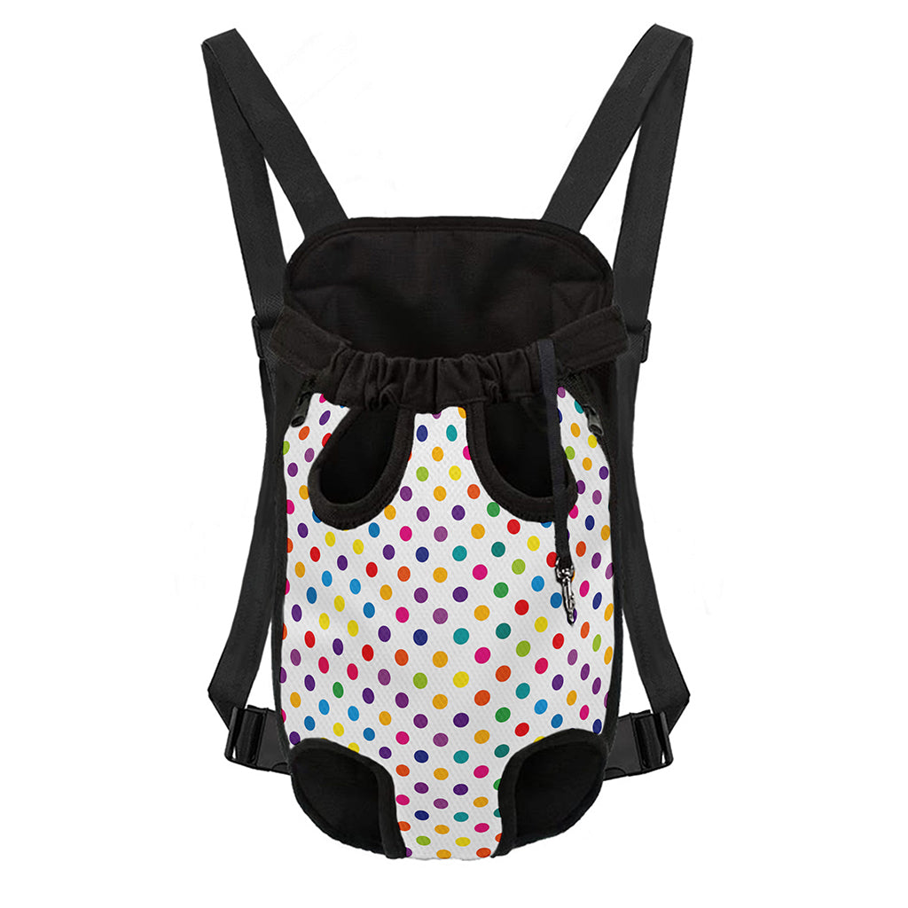 Colorful Polka Dot Pattern Print Pet Carrier Backpack