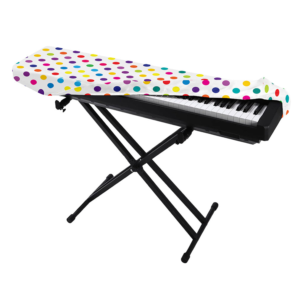 Colorful Polka Dot Pattern Print Piano Keyboard Cover