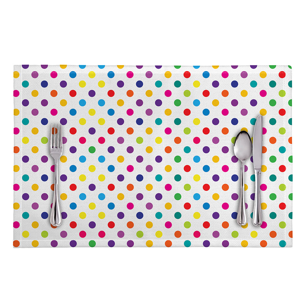 Colorful Polka Dot Pattern Print Placemat