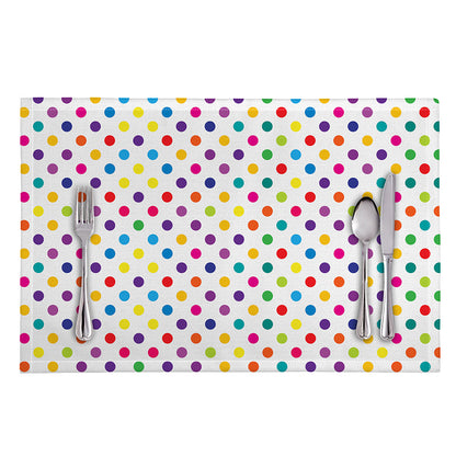 Colorful Polka Dot Pattern Print Placemat