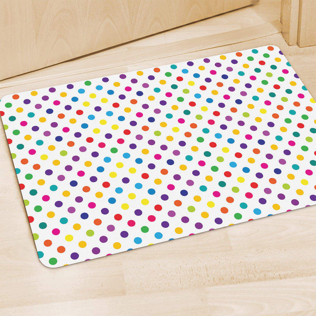 Colorful Polka Dot Pattern Print Polyester Doormat