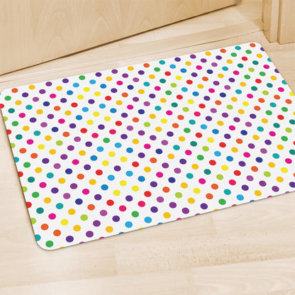 Colorful Polka Dot Pattern Print Polyester Doormat