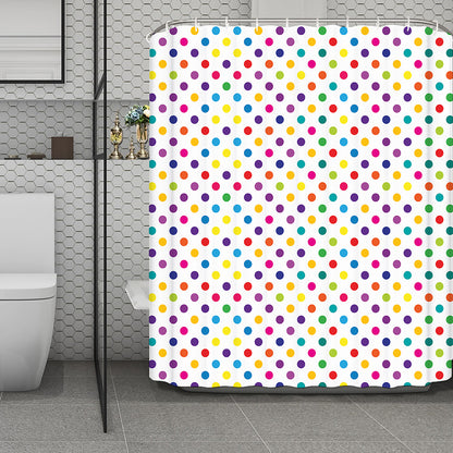 Colorful Polka Dot Pattern Print Polyester Shower Curtain