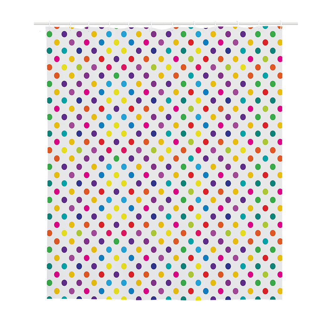Colorful Polka Dot Pattern Print Polyester Shower Curtain