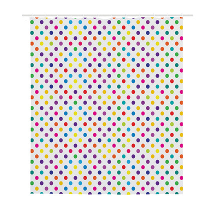 Colorful Polka Dot Pattern Print Polyester Shower Curtain