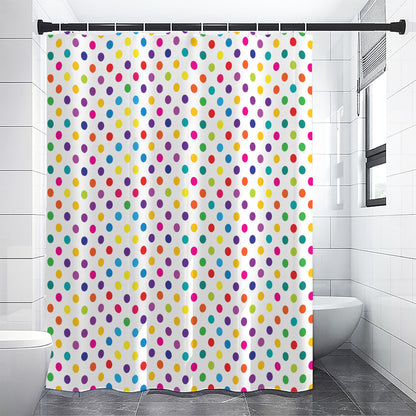 Colorful Polka Dot Pattern Print Premium Shower Curtain