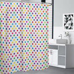 Colorful Polka Dot Pattern Print Premium Shower Curtain