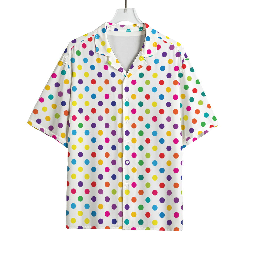 Colorful Polka Dot Pattern Print Rayon Hawaiian Shirt