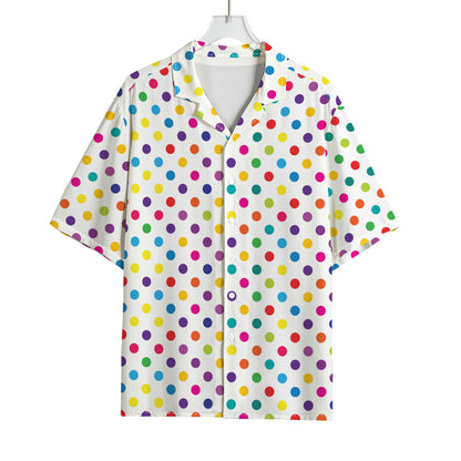 Colorful Polka Dot Pattern Print Rayon Hawaiian Shirt