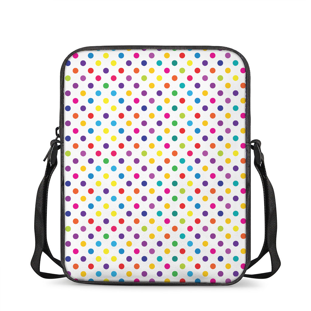 Colorful Polka Dot Pattern Print Rectangular Crossbody Bag