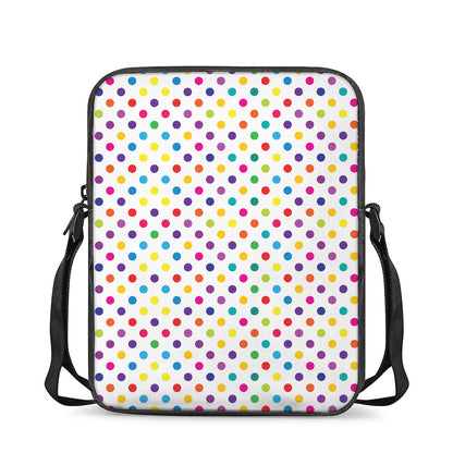 Colorful Polka Dot Pattern Print Rectangular Crossbody Bag