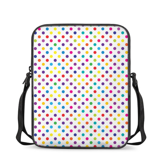 Colorful Polka Dot Pattern Print Rectangular Crossbody Bag