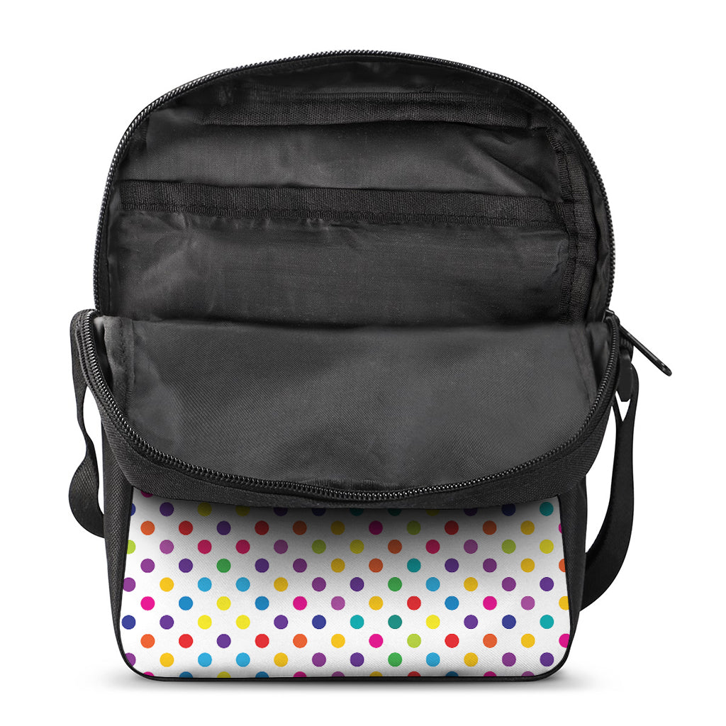Colorful Polka Dot Pattern Print Rectangular Crossbody Bag