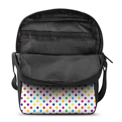 Colorful Polka Dot Pattern Print Rectangular Crossbody Bag